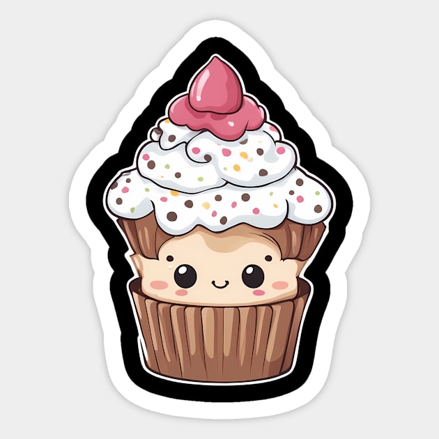 Funny Cupcake Kawaii Sticker by animegirlnft